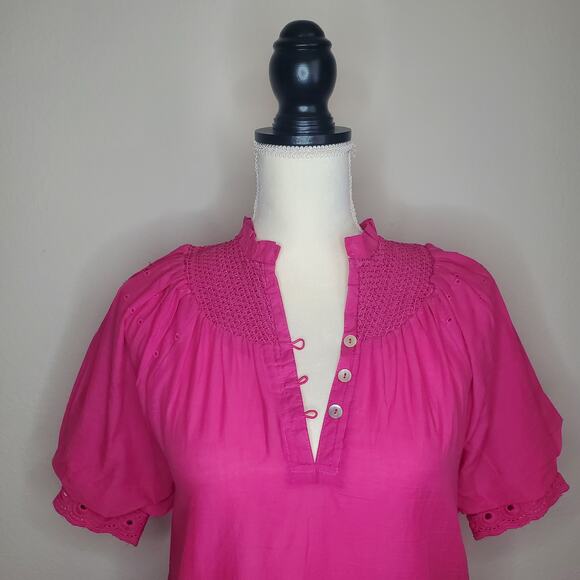House of Harlow Pink Eyelet Blouse XS - Picture 5 of 9